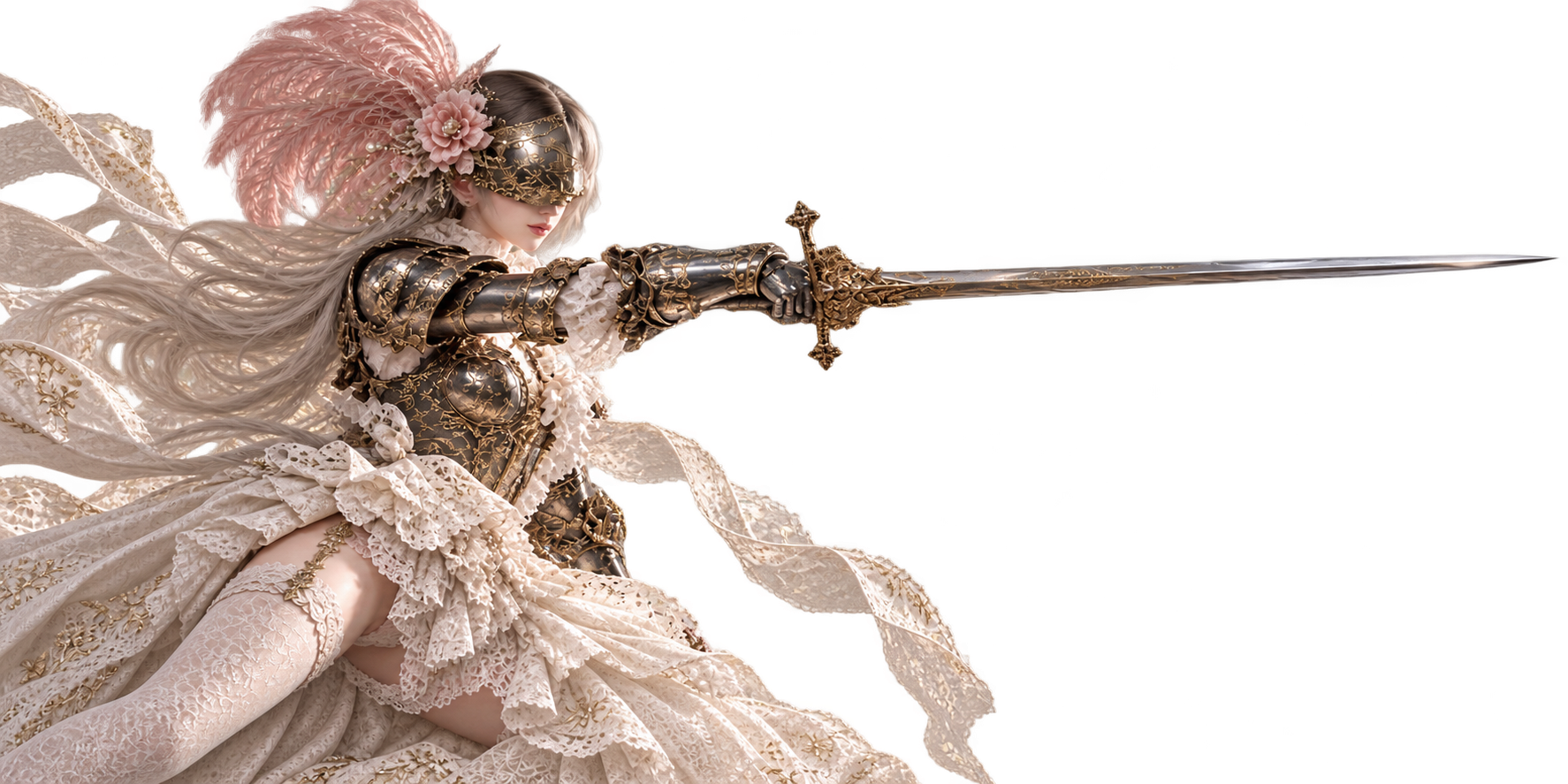 AI generated knightess with sword